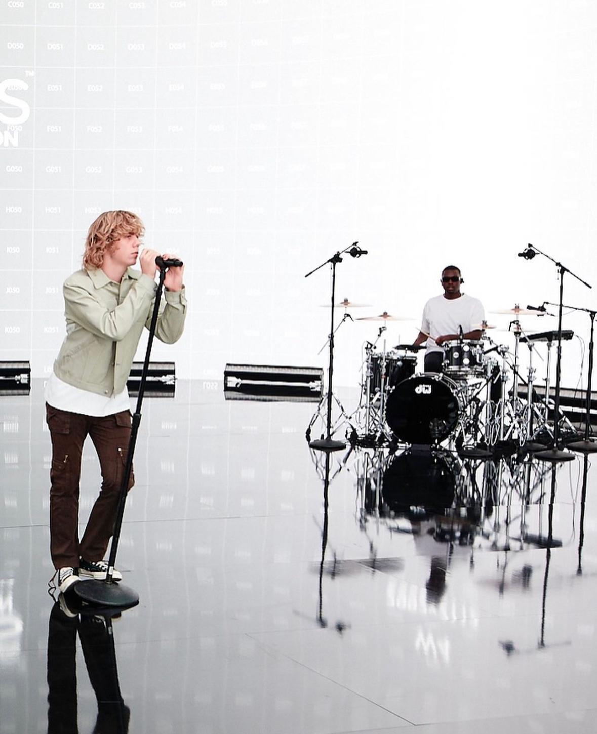 Diamond Johnson on drums during The Kid Laroi Sony performance of Stay